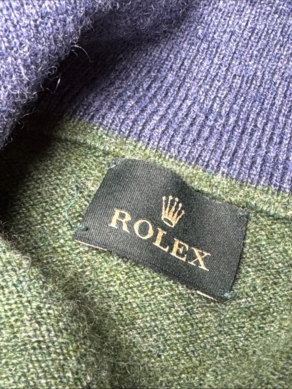 ROLEX Wimbledon VTG Forest Green Full Dual-Zip Cashmere Sweater Made in Italy XL - Picture 14 of 16